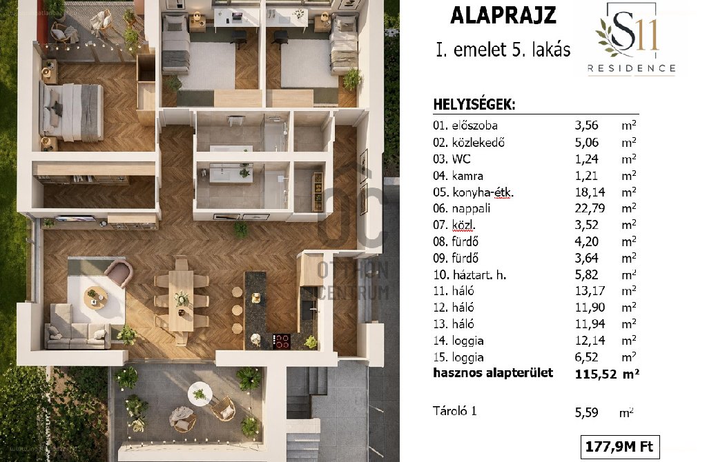 4 bed · Lakás · 177.900.000 ft