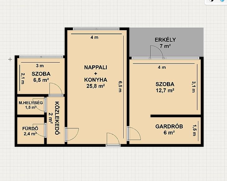 3 bed · 61m² · Lakás · 61.900.000 ft