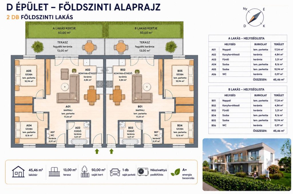 Lakás · 3 hálószoba · 46 m² · 64.900.000 Ft
