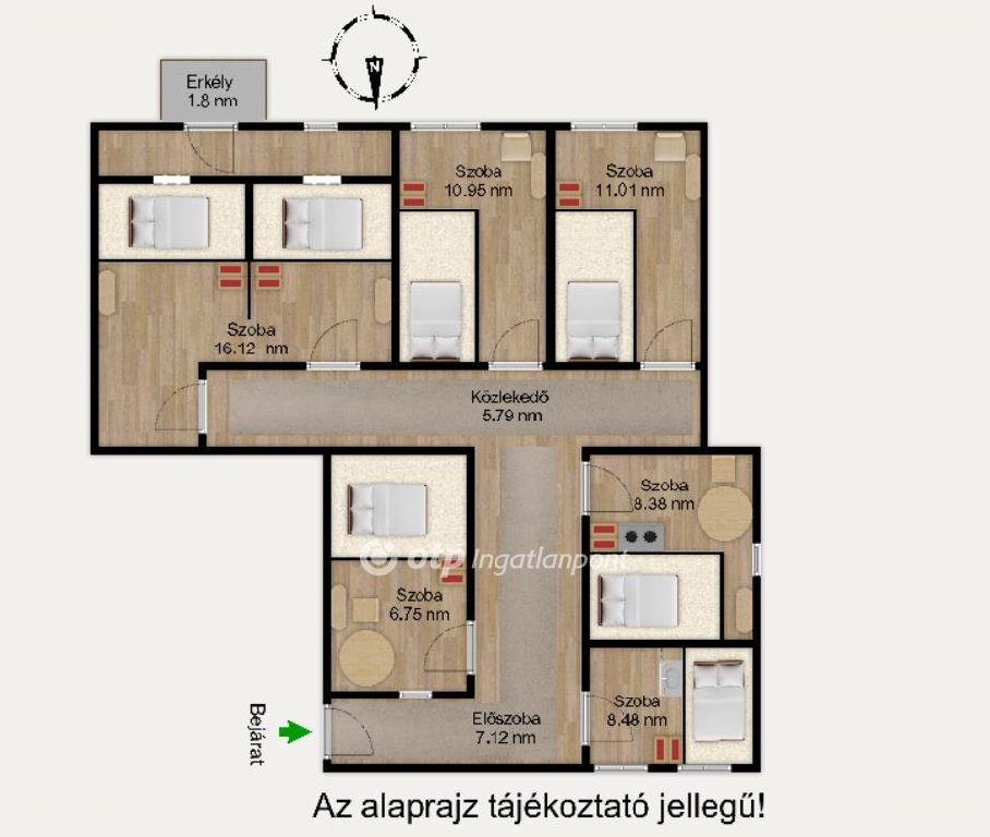 Lakás · 5 hálószoba · 76 m² · 82.100.000 Ft