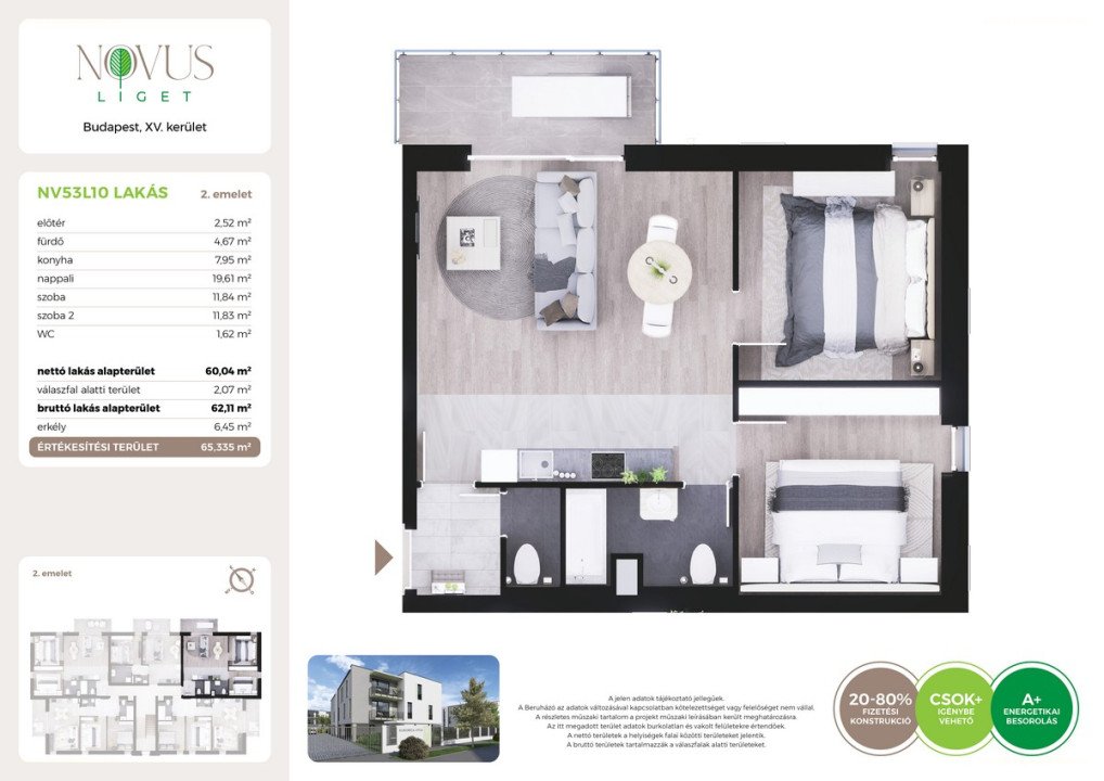 3 bed · 62m² · Lakás · 78.990.000 ft