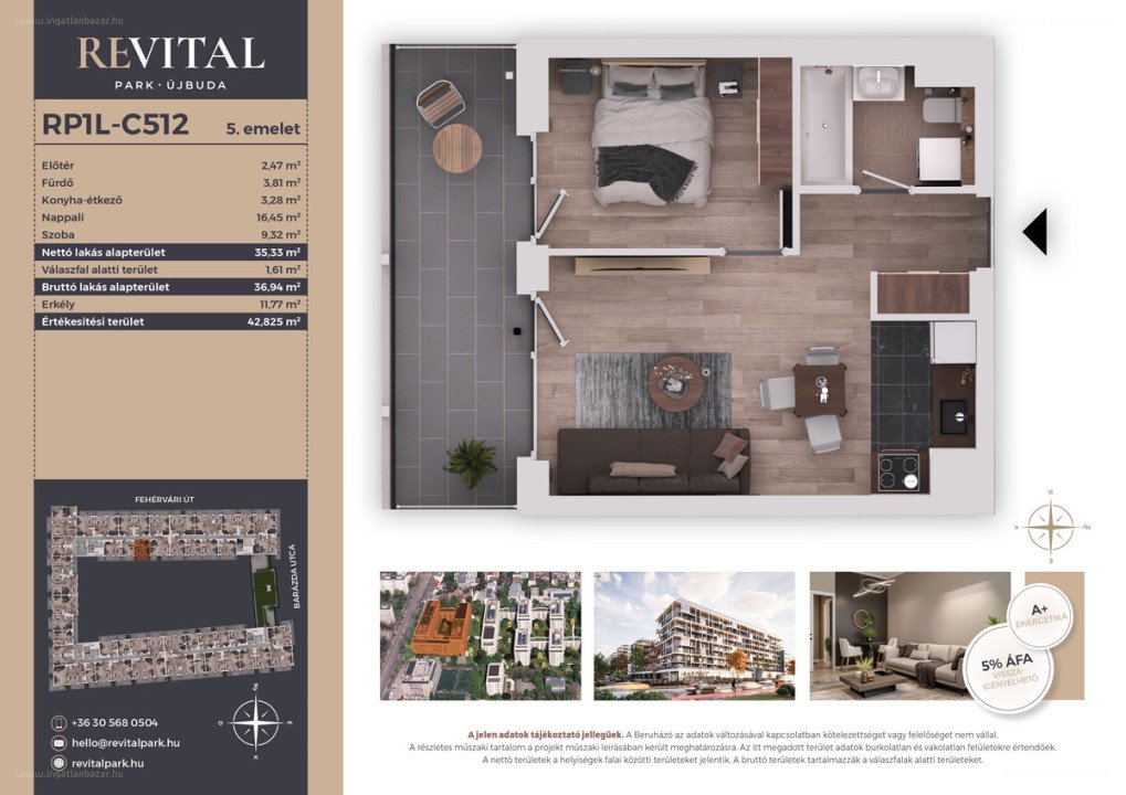 2 bed · 36m² · Lakás · 82.990.000 ft