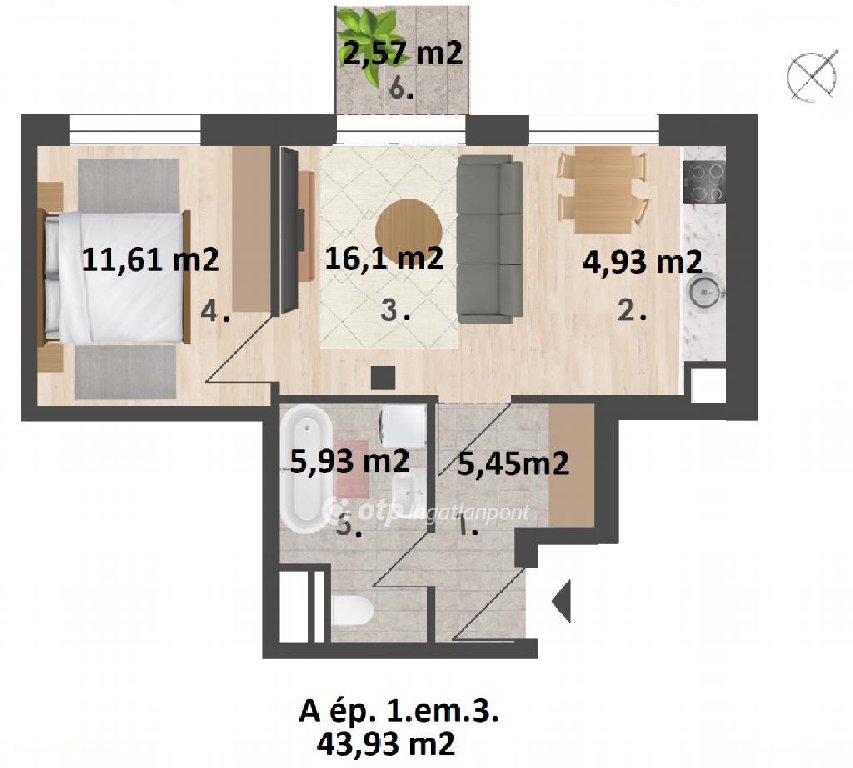 Lakás · 2 hálószoba · 43 m² · 79.880.000 Ft