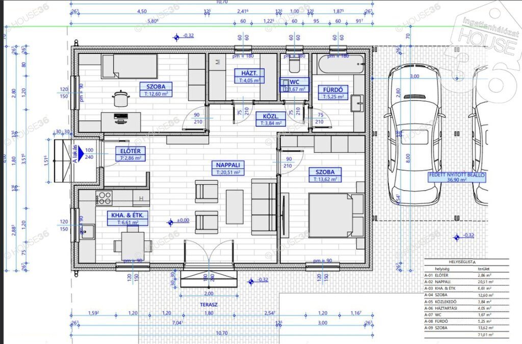 Ház · 3 hálószoba · 72 m² · 93.900.000 Ft
