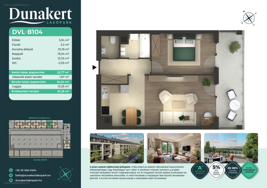 Lakás · 2 hálószoba · 53 m² · 67.990.000 Ft