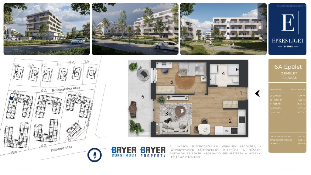 2 bed · Lakás · 54.500.000 ft