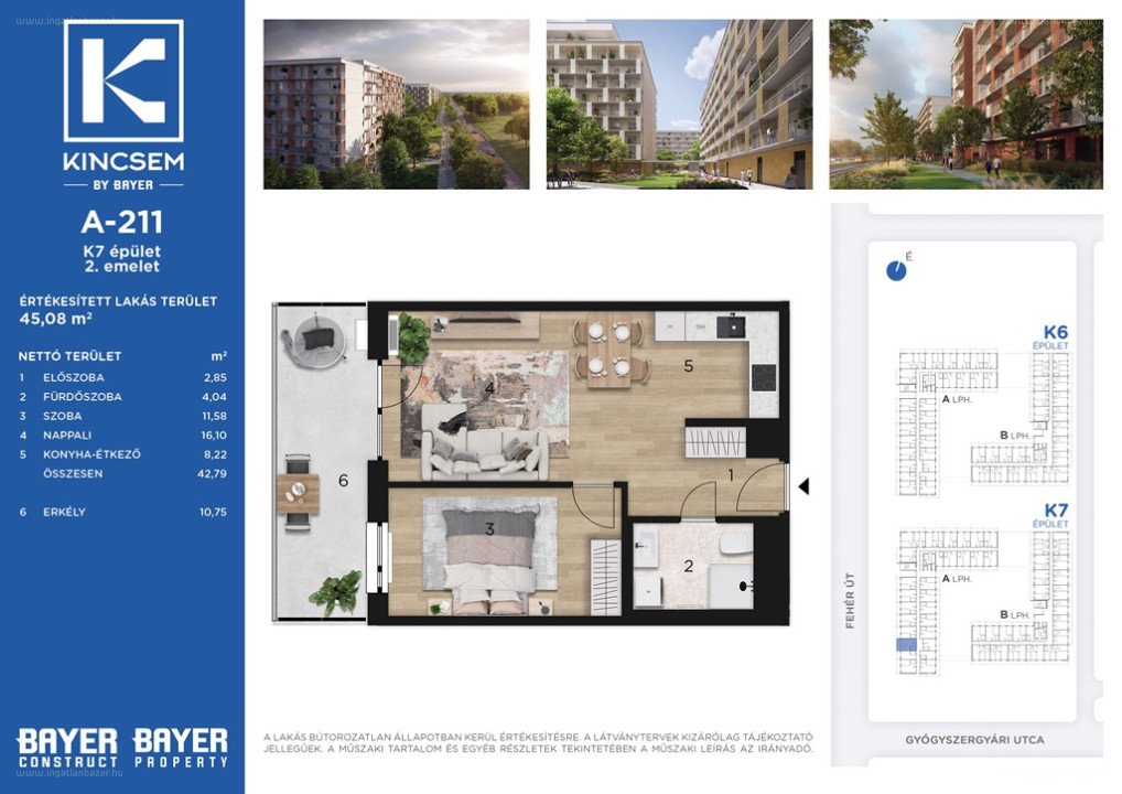 2 bed · Lakás · 67.900.000 ft