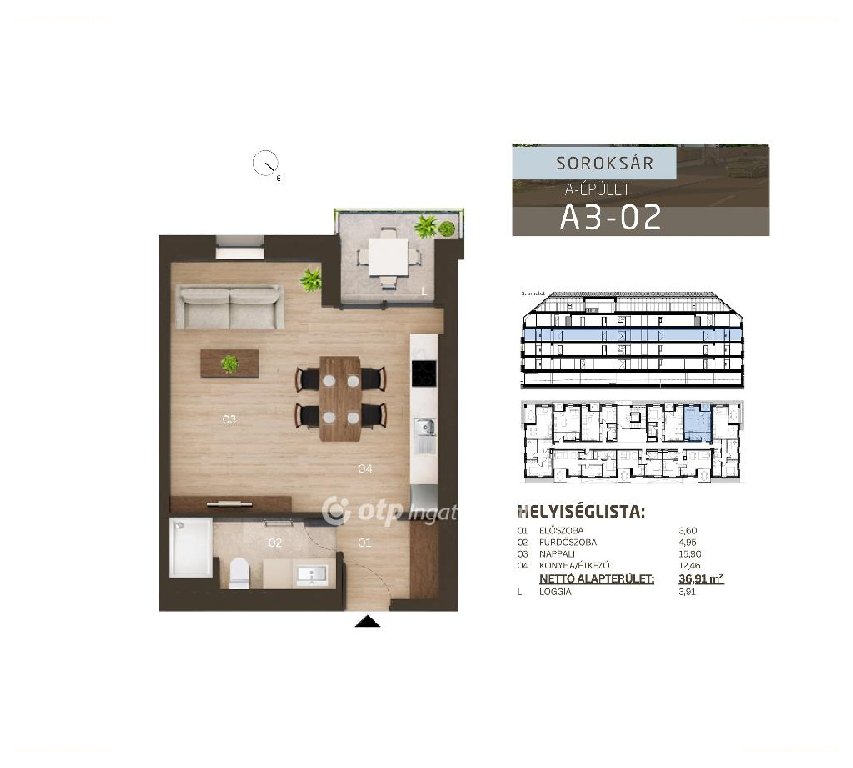 Lakás · 1 hálószoba · 38 m² · 58.242.000 Ft